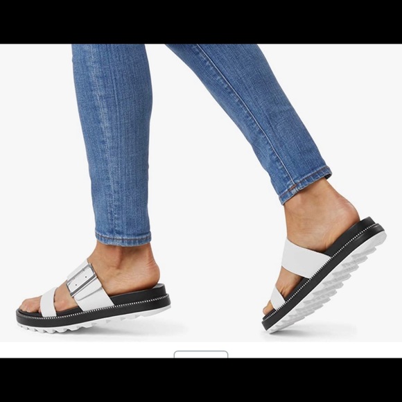 SOREL ROAMING BUCKLE SLIDE SANDAL WHITE Size: V - Picture 2 of 8